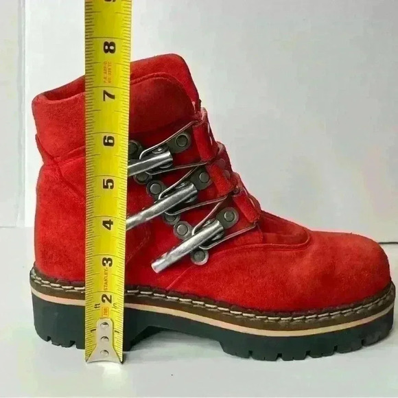 GEIER WALLY ORANGE SUEDE COMBAT BOOTS HIKING BOOTS MADE IN  AUSTRIA SIZE 35 - Picture 7 of 9